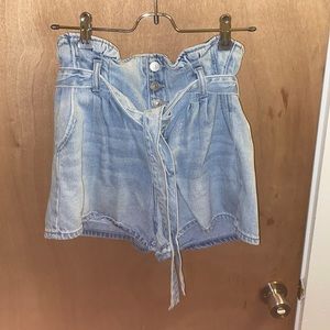 High waisted mom jean shorts